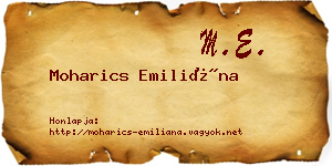 Moharics Emiliána névjegykártya